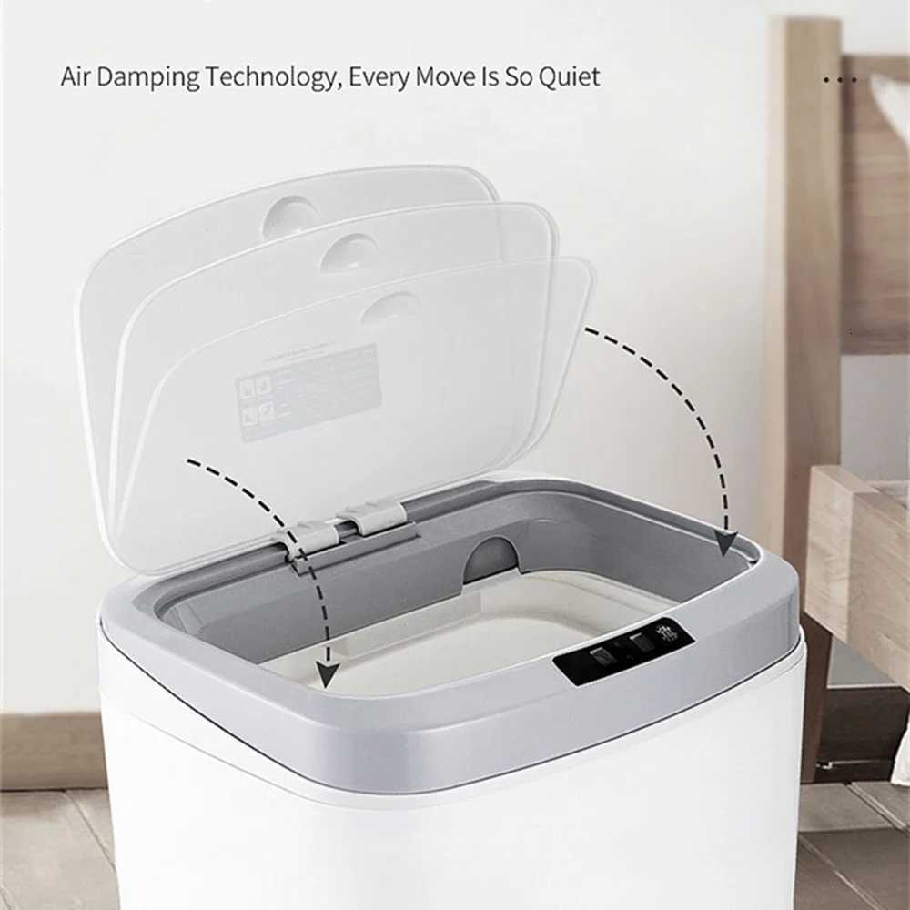 FZCSPEED Trash Can 16L Waterproof Automatic Bathroom Trash Can with Lid for Bedroom Living Room Office C251120
