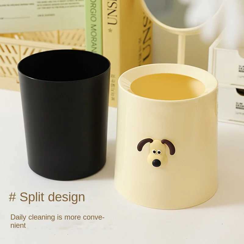 Mini Trash Bin Desktop Bin Small Trash Can Tube with Cover Bedroom Trash Can Garbage Can Clean Workspace Storage Home Box Desk C251120