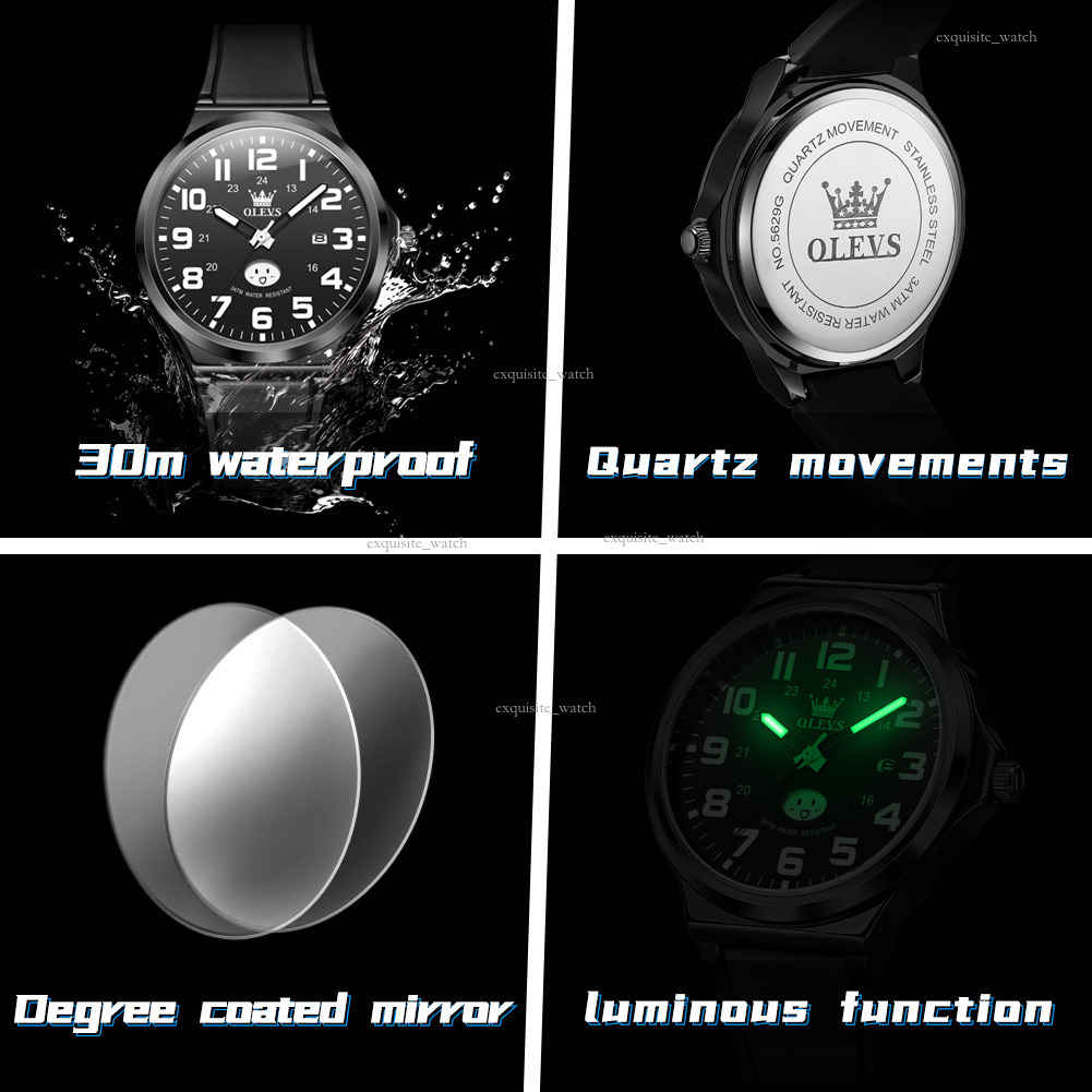 OLEVS Designer Men's Outdoor Silicone Watch Strap Digital Dial Student Watch Quartz Waterproof Watch Luxury Watch Free Delivery Wholesale