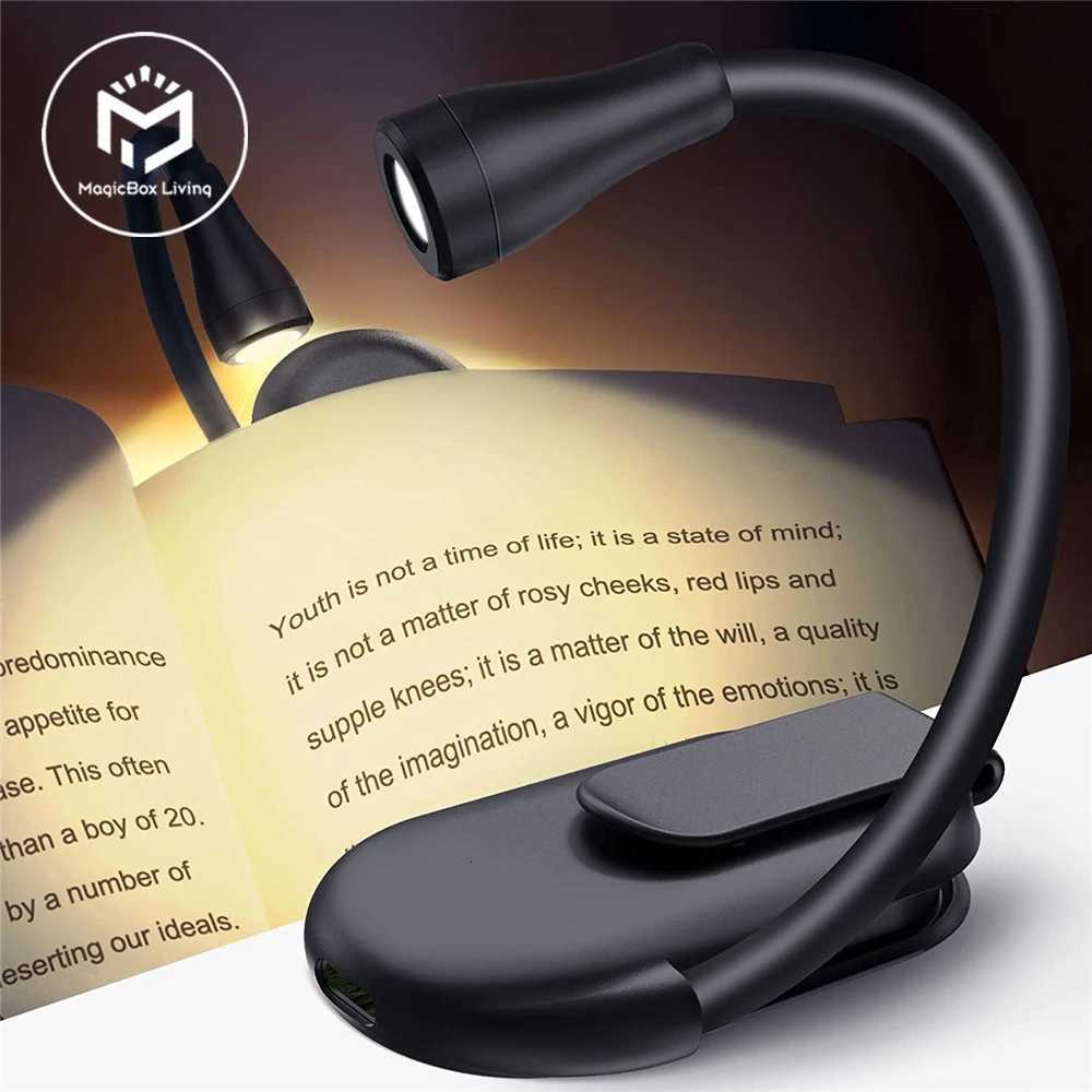 USB Rechargeable Mini Book Light 3 Color Temperatures Dimmable Reading Light Clip on Book Lamp Portable LED Noverty Night Light M251120