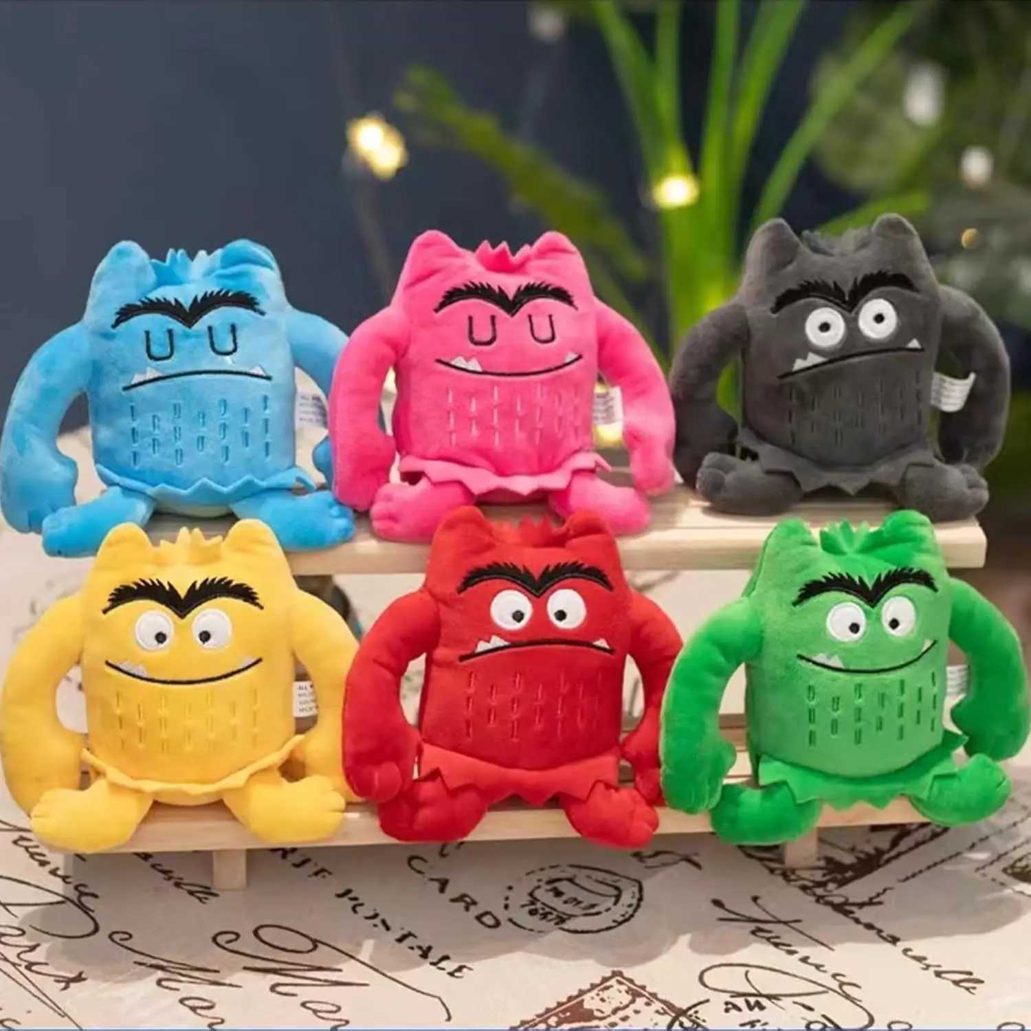 6pcs/set Kawaii Color Monster Plush Dolls Set - 6 Colors Childrens Monster Color Emotion Stuffed Toys for Kids Birthday Gifts G251120