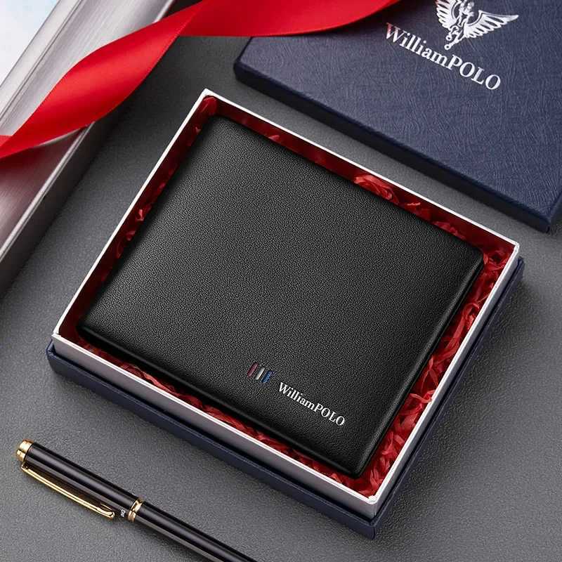 Leather mens short wallet with large capacity and cardholders leather anti slip multi card wallet with long and multifunctional features W250419