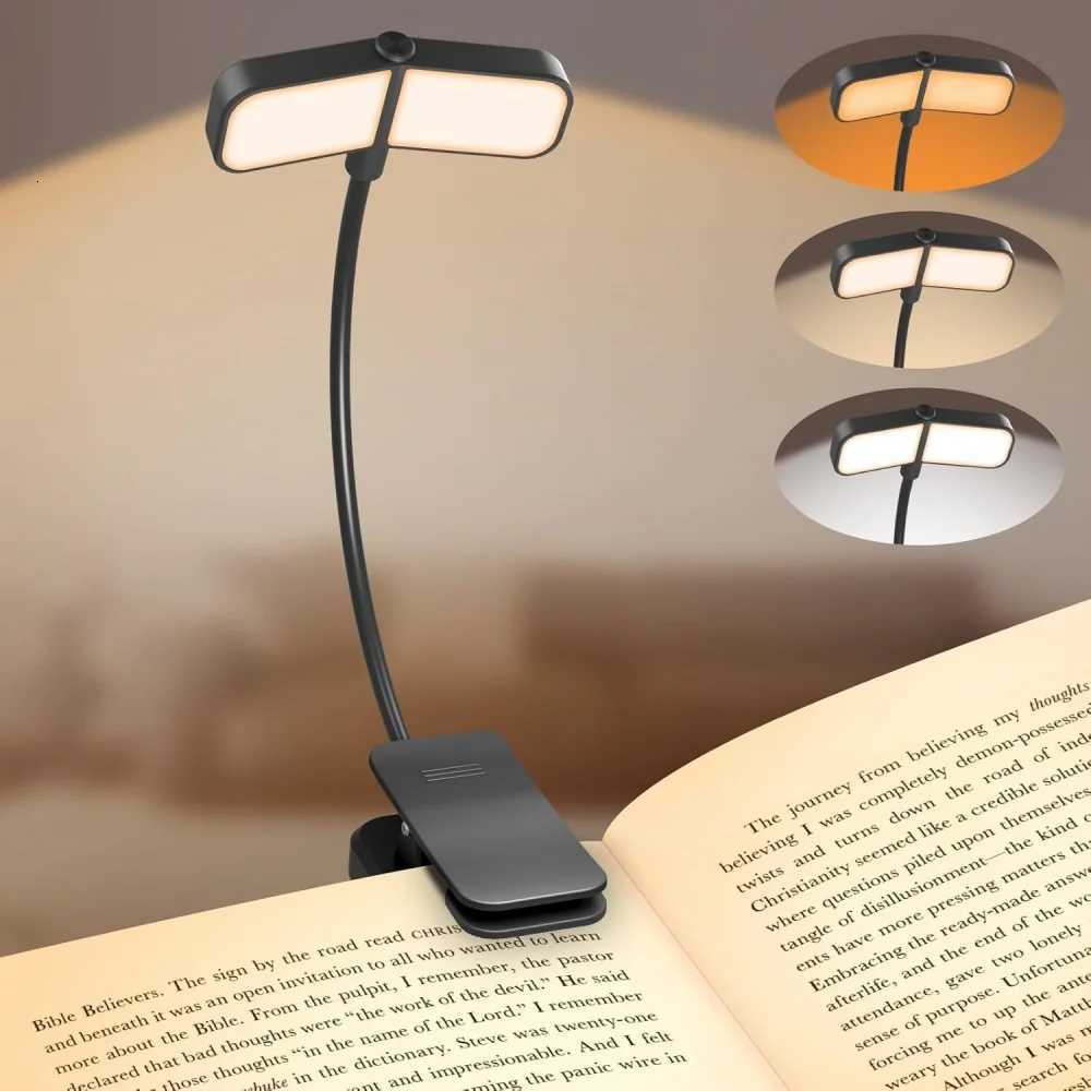 16 LED Wingy Book Light Rechargeable Book Lamp Reading Light in Bed 3 Color Temperatures Dimming Brightness Read Light Read Lamp M251120