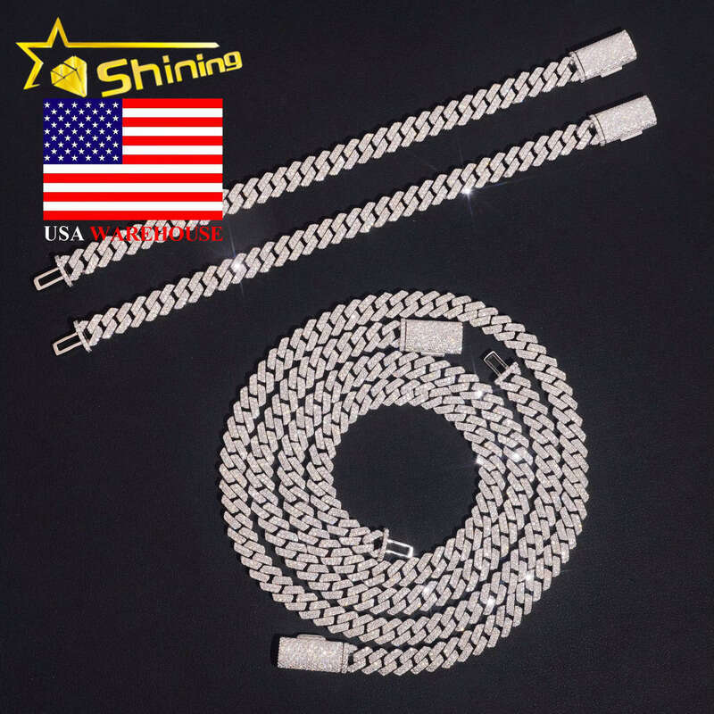 US Warehouse Fast Shipping 8mm Sterling Sier Hip Hop Jewelry Iced Out Certificate