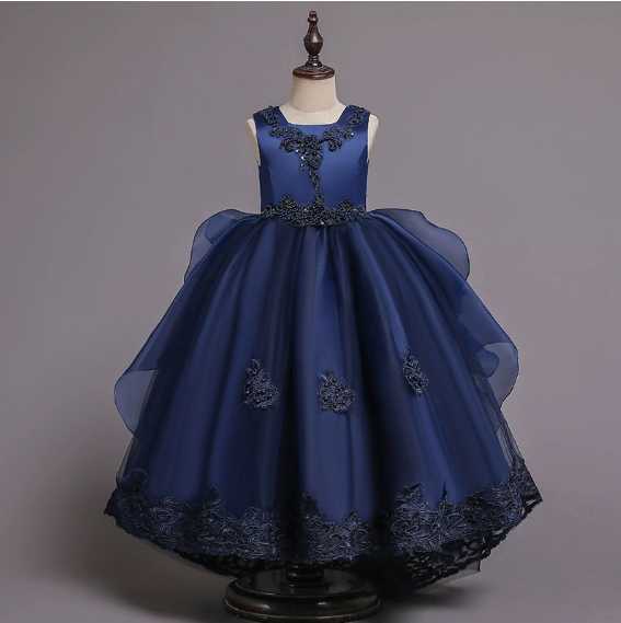 Girl's Dresses Children's princess dress summer wedding dress evening dress large performance dress long dress, puffy trailing dress flowere