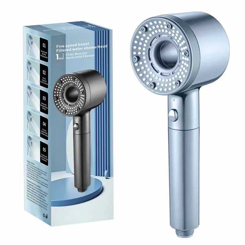 5 Modes Shower Head High Pressure Showerhead Portable Filter Rainfall Faucet Tap Bathroom Bath Home Bathroom AccessoriesM251120
