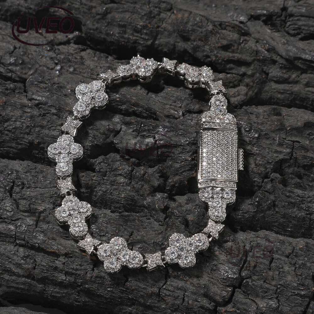 10mm Hip Hop Cross wer k Chain Bracelets 5A CZ Real Gold plated Jewelry
