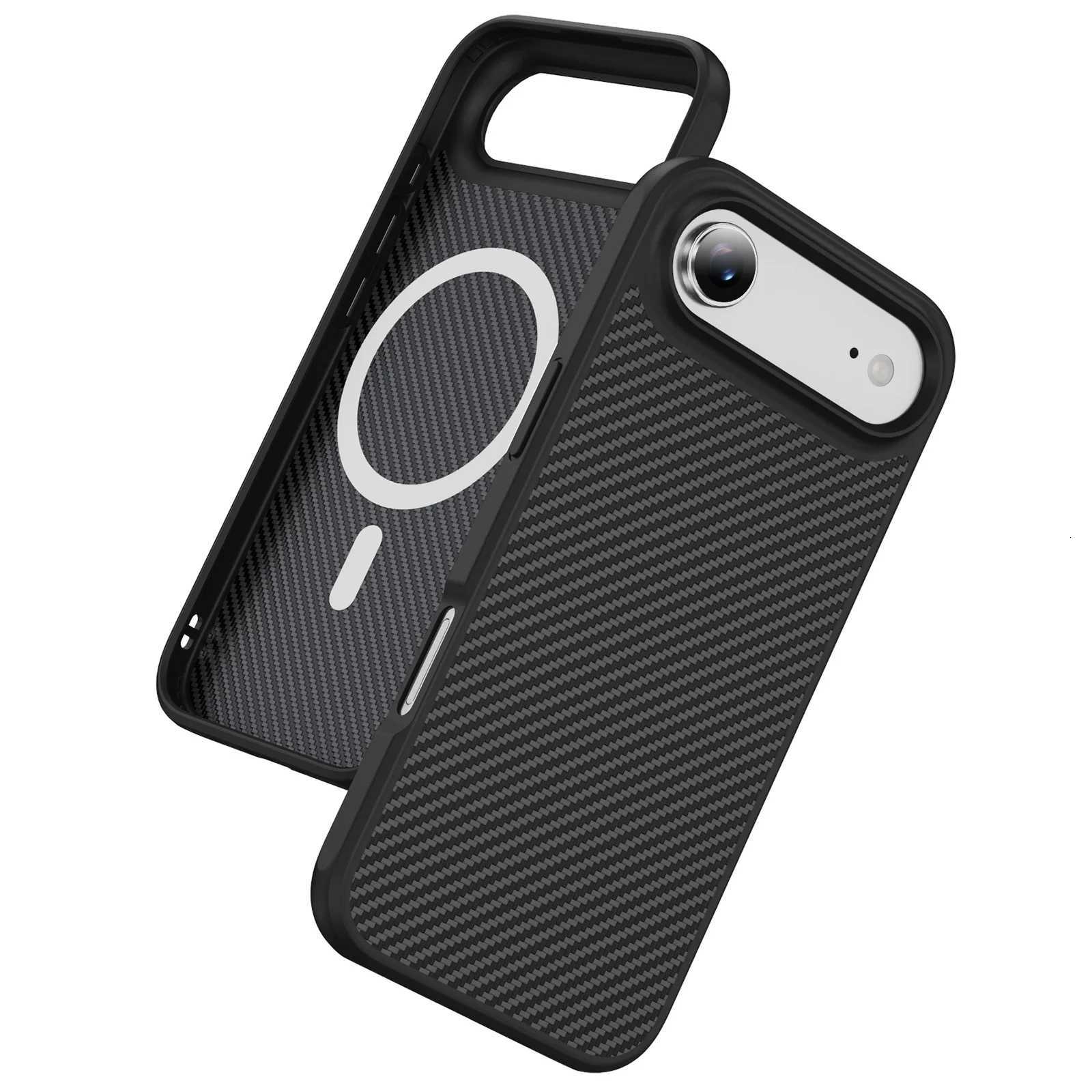 Wireless Charging Carbon Fiber Case For Iphone 17 Air 15 16 17 Pro Max 14 Plus 13 Pro Iphone17 Iphone16 Iphone15 Phone Bag H251120