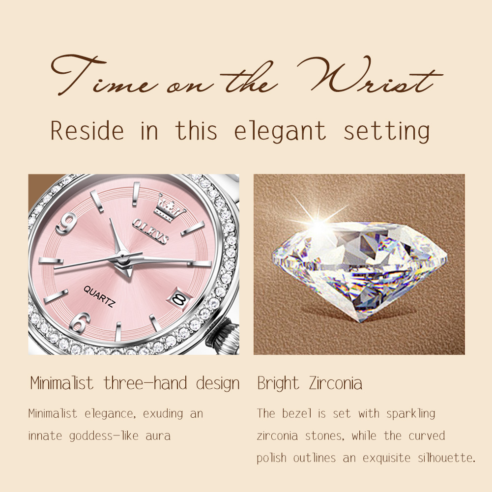 OLEVS Designer Women's Watches Small Dials Fashionable Ceramic Quartz Watches Ceramic Fashion Women's Luxury Watches Free Delivery And Whole