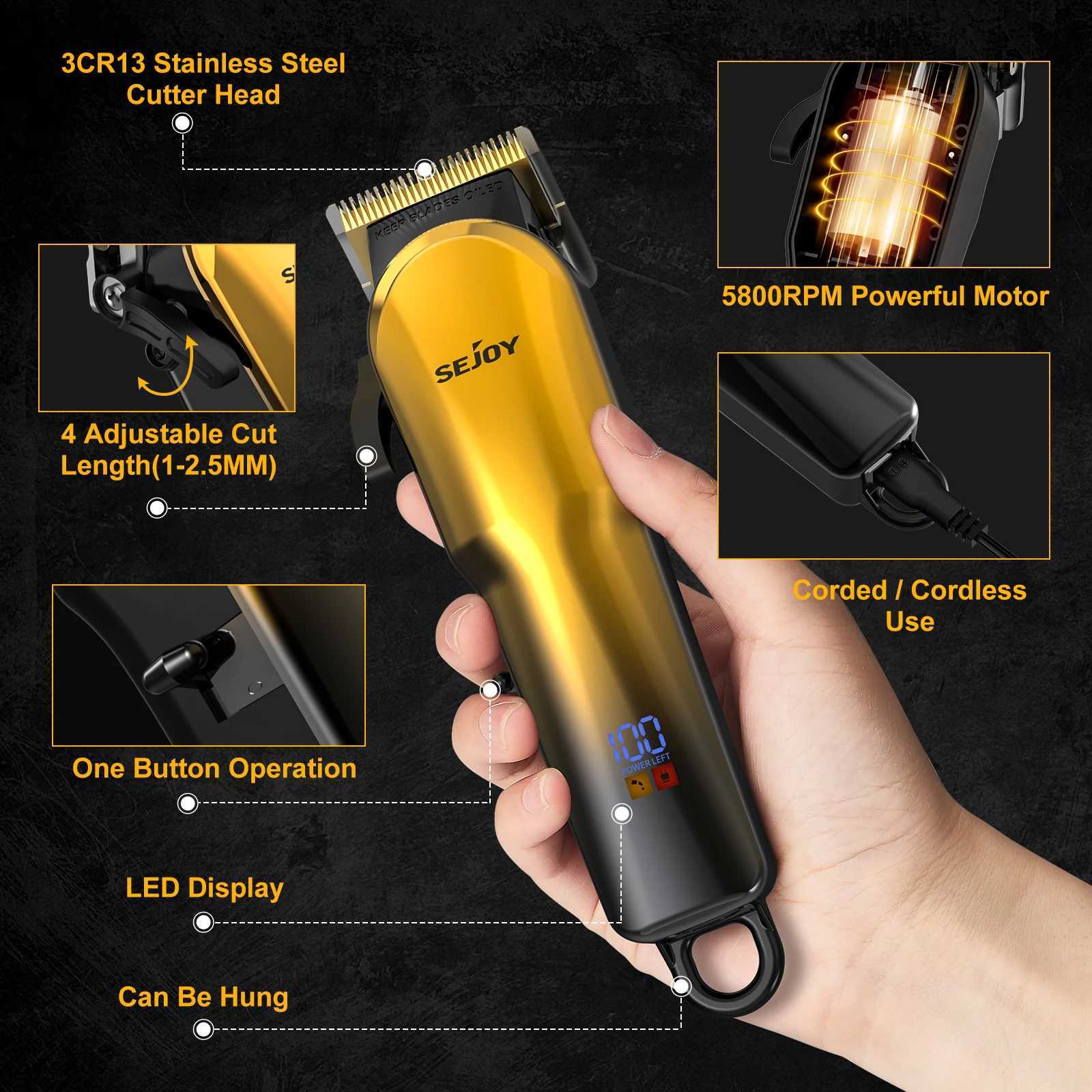 Sejoy Hair Clippers and Trimmers Set ProfessionalRechargeable Beard Trimmer Barber Clippers Mens Grooming KitGifts for MenT251120
