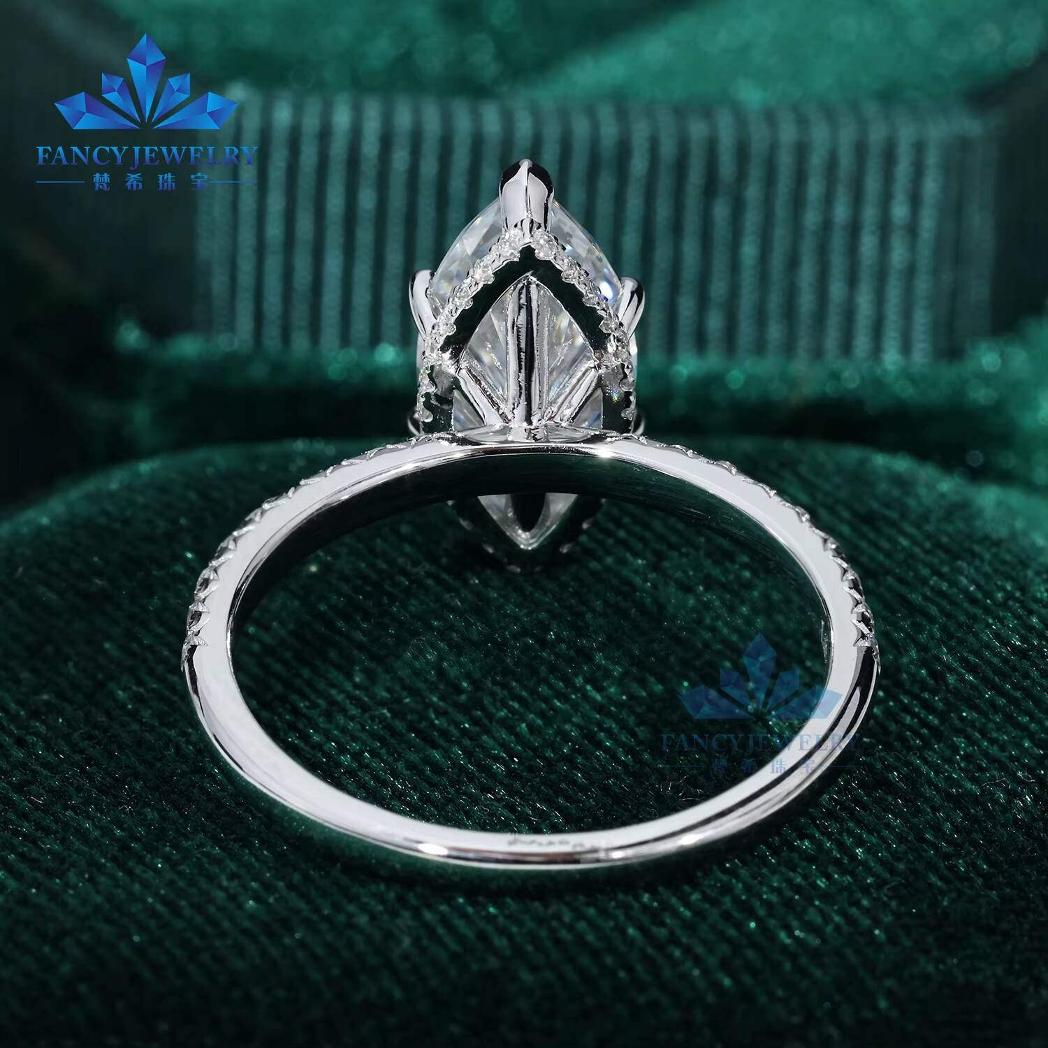 Fine Jewelry Marquise Cutting Lab Grown Diamond Ring 14k 18k Gold Marquise Cut Lab Grown Diamond Engagement Ring