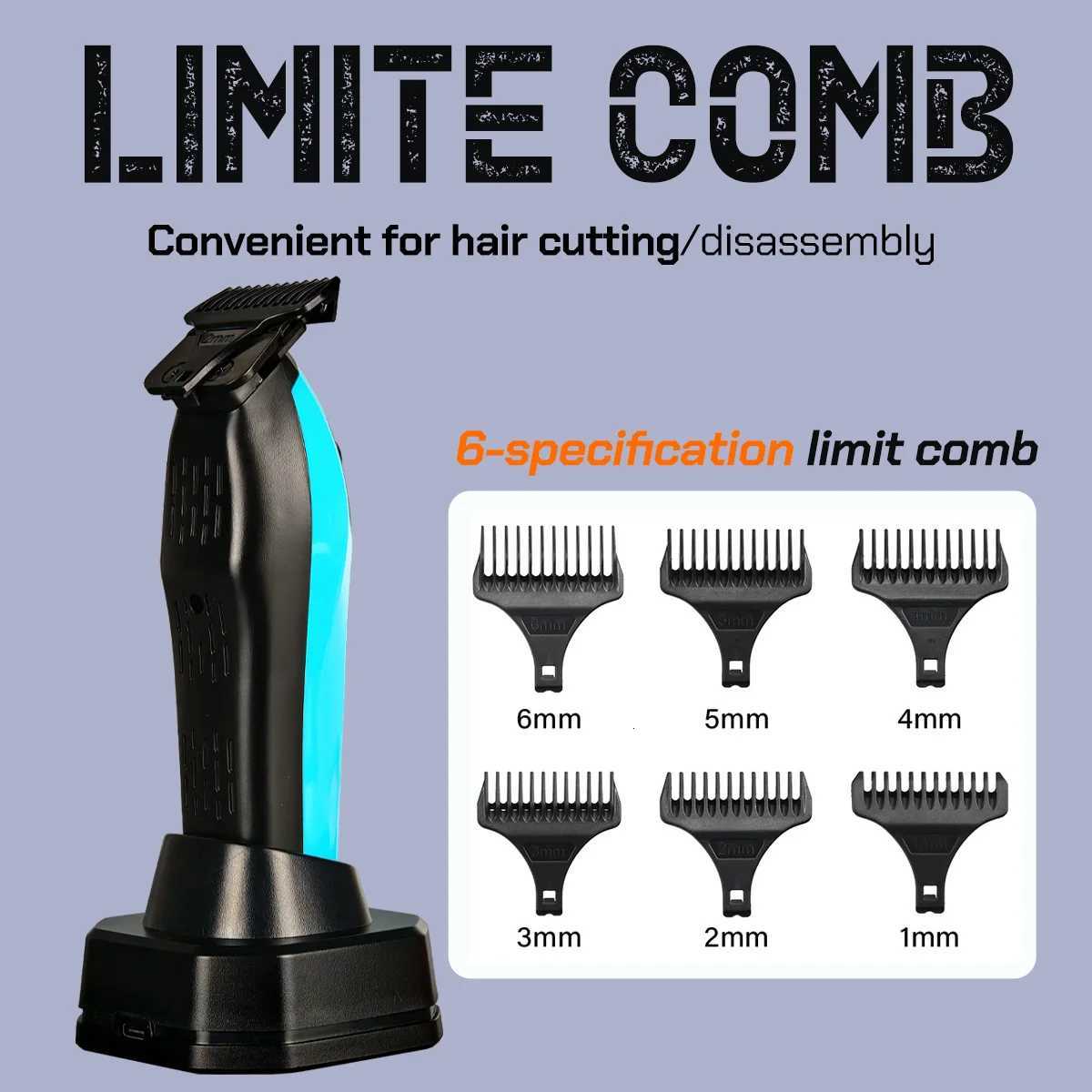 BRDCLIP BRD 339 Professional Barber Hair Trimmer 7500RPM DLC Ceramic Blade Base Charger LCD Display Finished Machine Salon UseT251120