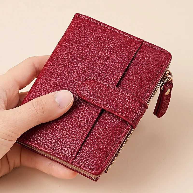 Fashion Womens Purses PU Leather Short Billfold Card Holder Wallets Handbags for Women Bags with Zip Coin Pocket Lychee PatternW251120