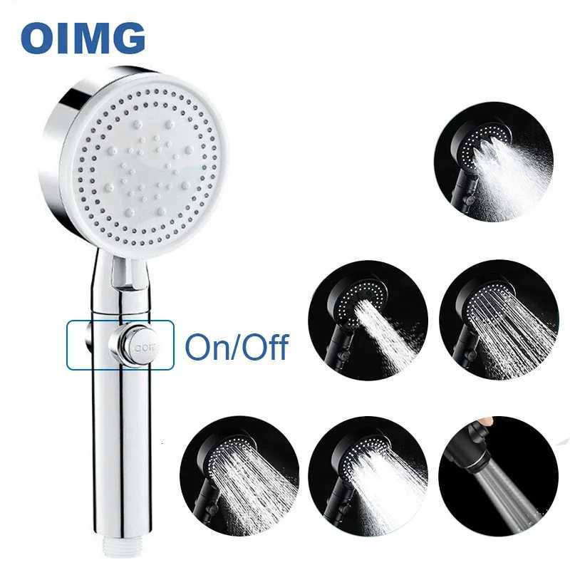 5 Modes Handheld Shower Head with ON/OFF Switch High Pressure Bathroom Shower Head Spray Nozzle with 15M Hose and HolderM251120