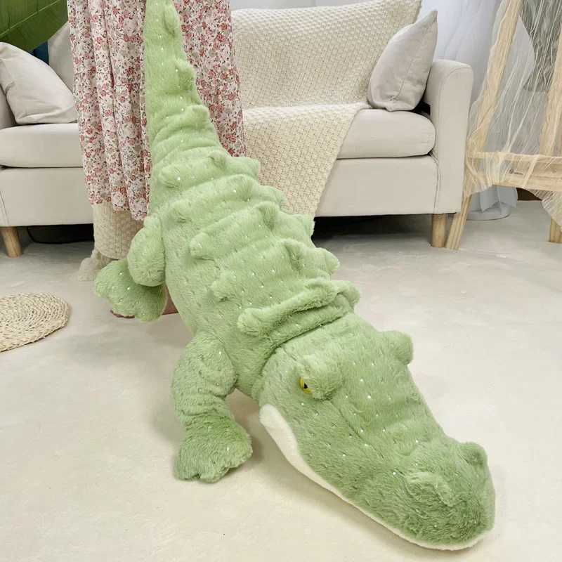 Soft Crocodile Plush Toy Fluffy Full Stuffed Animal Pillow Doll Jungle Green Giant Alligator Sofa Cushion Birthday plush Gift G251120