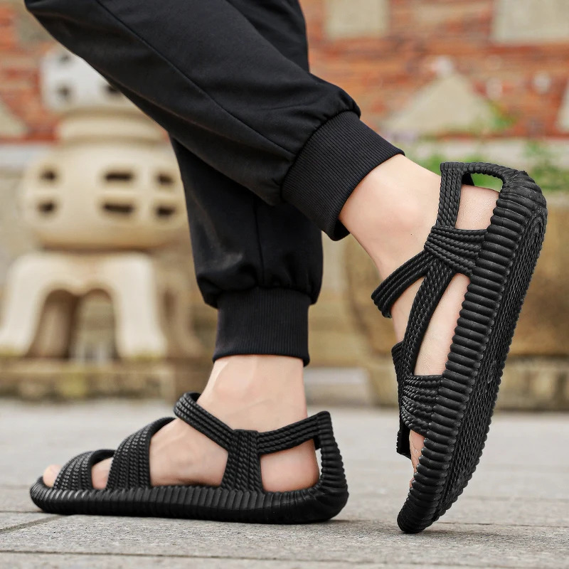 Summer High Quality Mens Sandals Retro Roman Outdoor Couple Comfortable Open Toe Cloud Slide 250420BJ - view 6