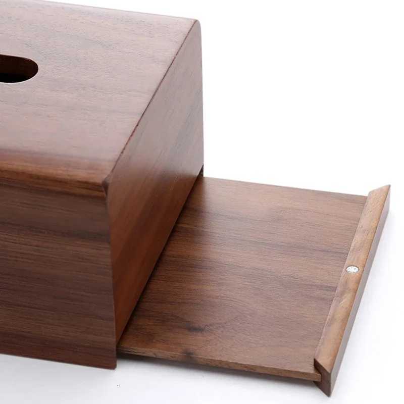 Walnut Wood Tissue Box Holder Cover Designer Tissue Storage Boxes Luxury Wooden Napkin Box Modern Rectangular Napkins Case Home C251120