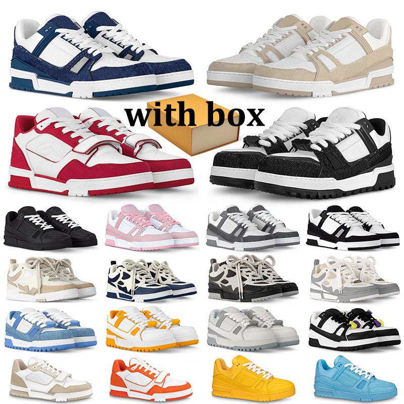 With box designer dress shoes for men women luxury platform trainers popular color-blocked triple mens womens sneakers