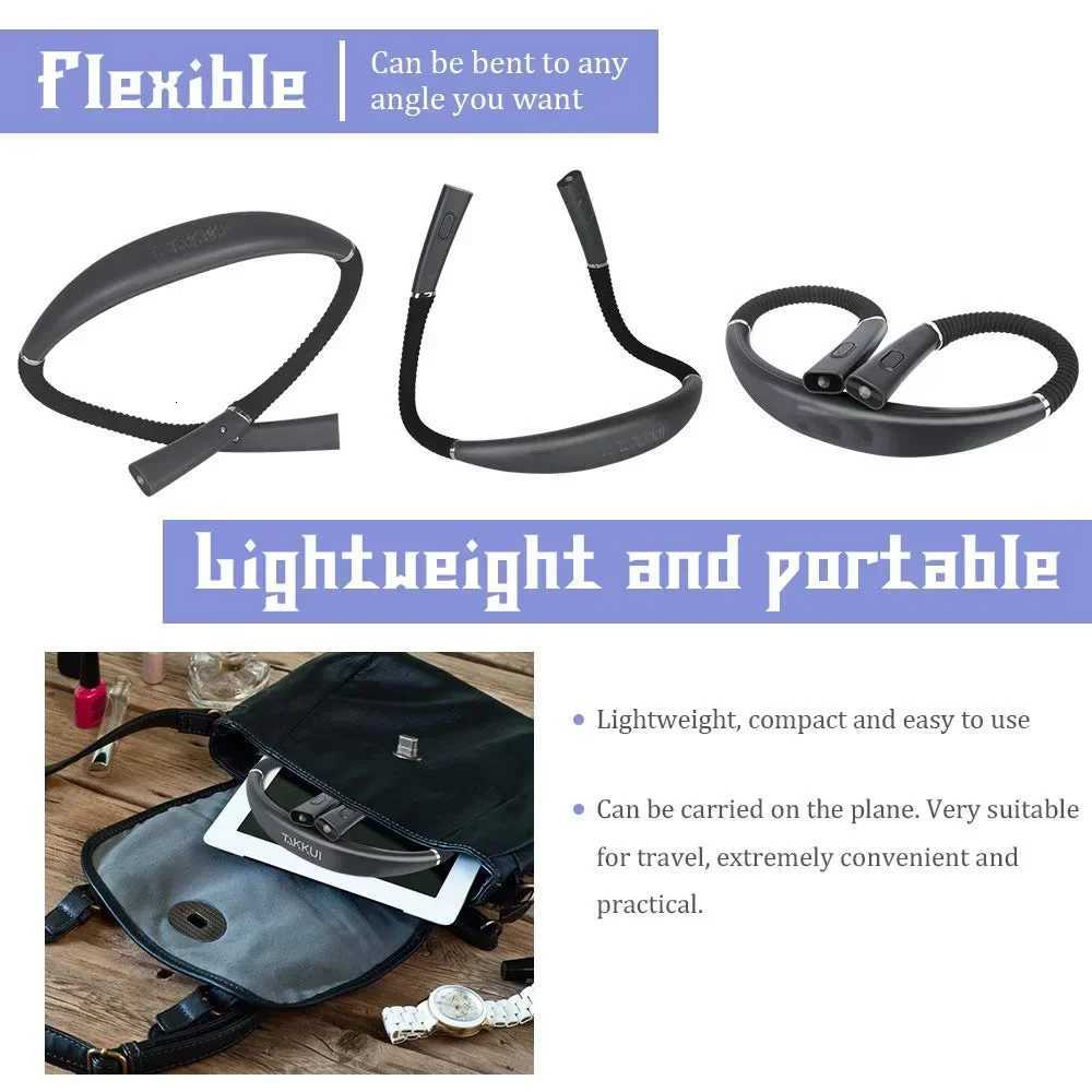 Neck Reading Light Novelty Flexible Neck Lights Handsfree Book Light Hanling Read Lamp Portable USB Rechargeable Book Lighting M251120