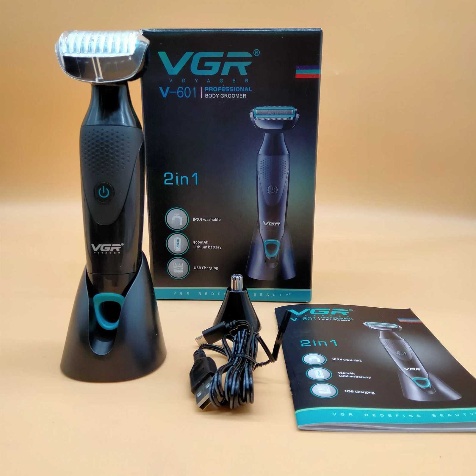 VGR 601 New Retro MENS Multi-functional 2-in-1 Shaver IPX4 Wash Nose Hair ShaverT251120