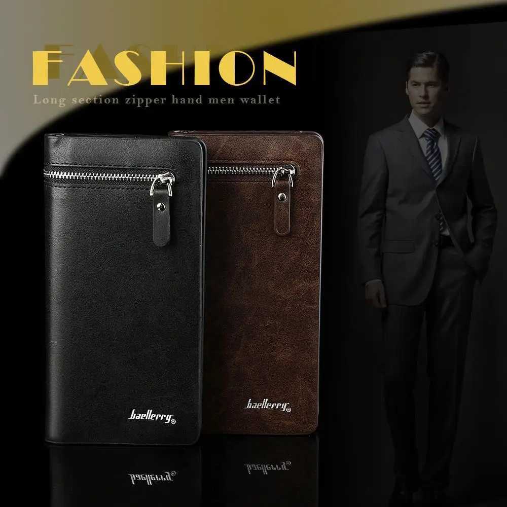 Fashion Leather Wallet Checkbook Card Holder Bag Mens Bifold Business Bag Coin Bag PurseW251120