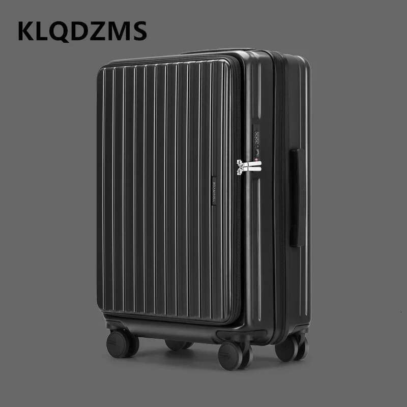 KLQDZMS Travel Lage Side Opening Boarding 20"24 Inch USB Charging Trolley Case ABS+PC Password Box Rolg Suitcase