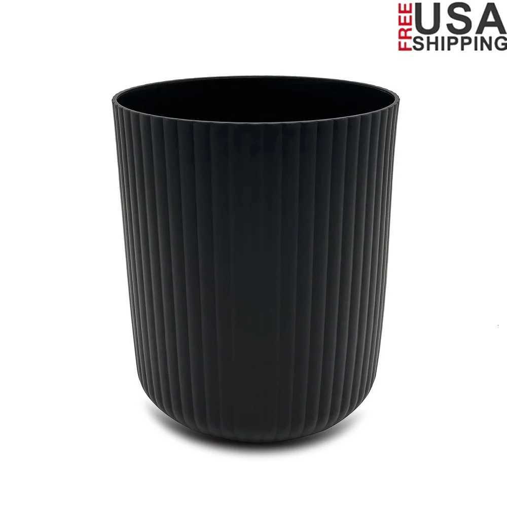 64 Gallon Plastic Ribbed Wastebasket Indoor Trash Can Durable Easy Clean Compact Design Home Office Bathroom C251120