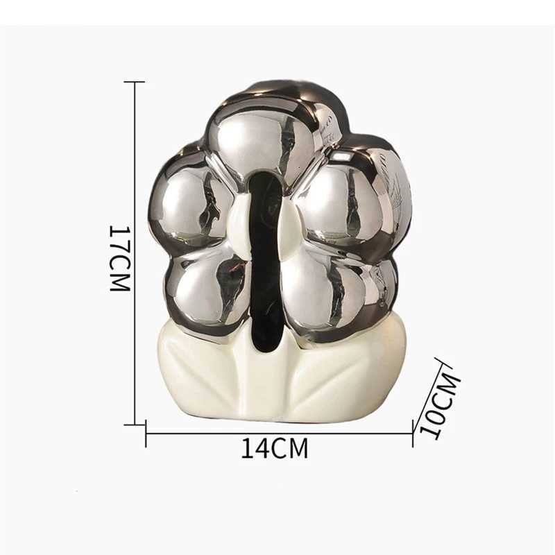 Flower Shaped Tissue Box Ceramic Modern Light Luxury Household Dispenser Dining Table Decoration Art C251120