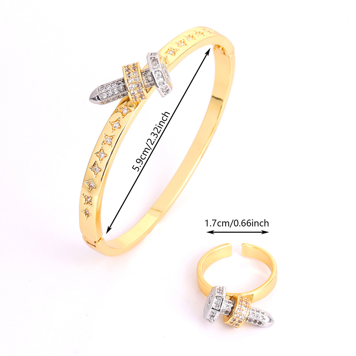 Luxury Brand Designer Jewelry European And American Nail Inlaid Zircon Bra With Diamonds Copper Plated Light Luxury Fashion Niche Hip-Hop Exquisite Go