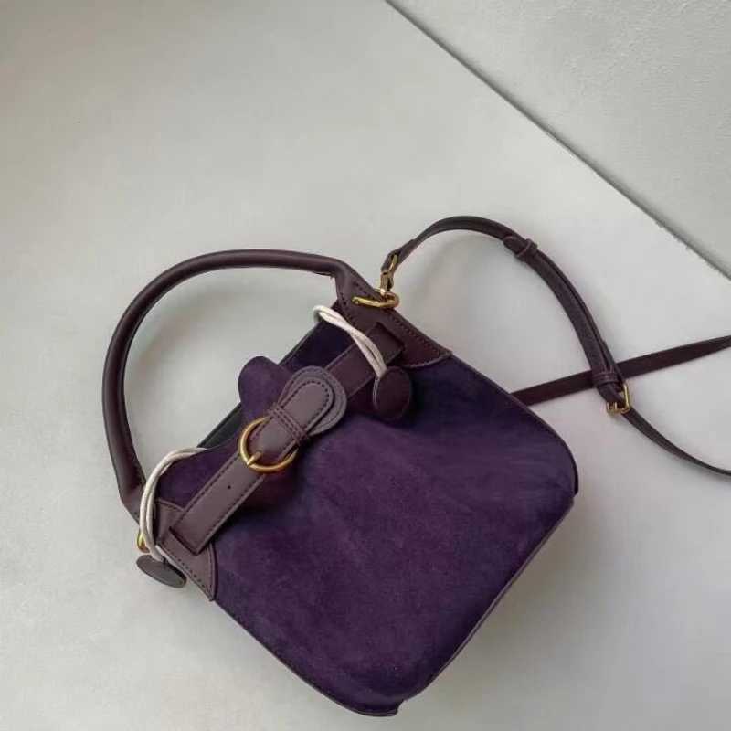 Purple Bucket PU Casual Fi No Zipper Soft Shoder Bag 2025 New Cmuter Ready Crossbody Bags Wen Mini Loose Handbag Y251120