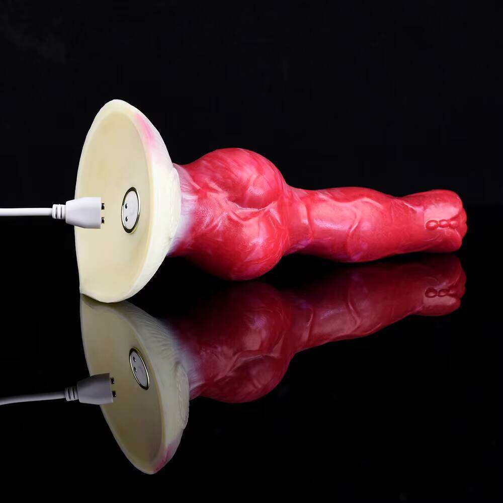 Large Knot Dog Penis Vibrating Rechargeable Dildos Silicone Animal Fantasy Dildo Anal Plug Sex Toys