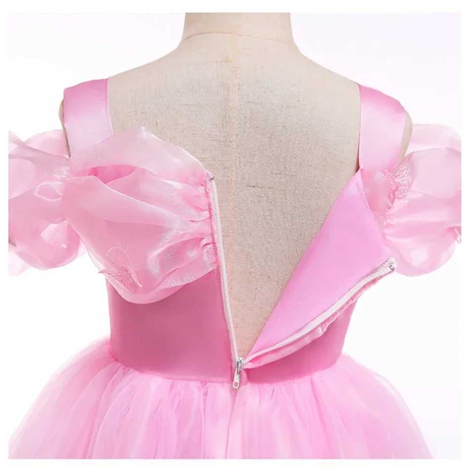 Disney Pink Aurora cosplay costume for girls ball dress Princess Peggy Elephant no need for long dress birthday party butterfly frogXJ250420