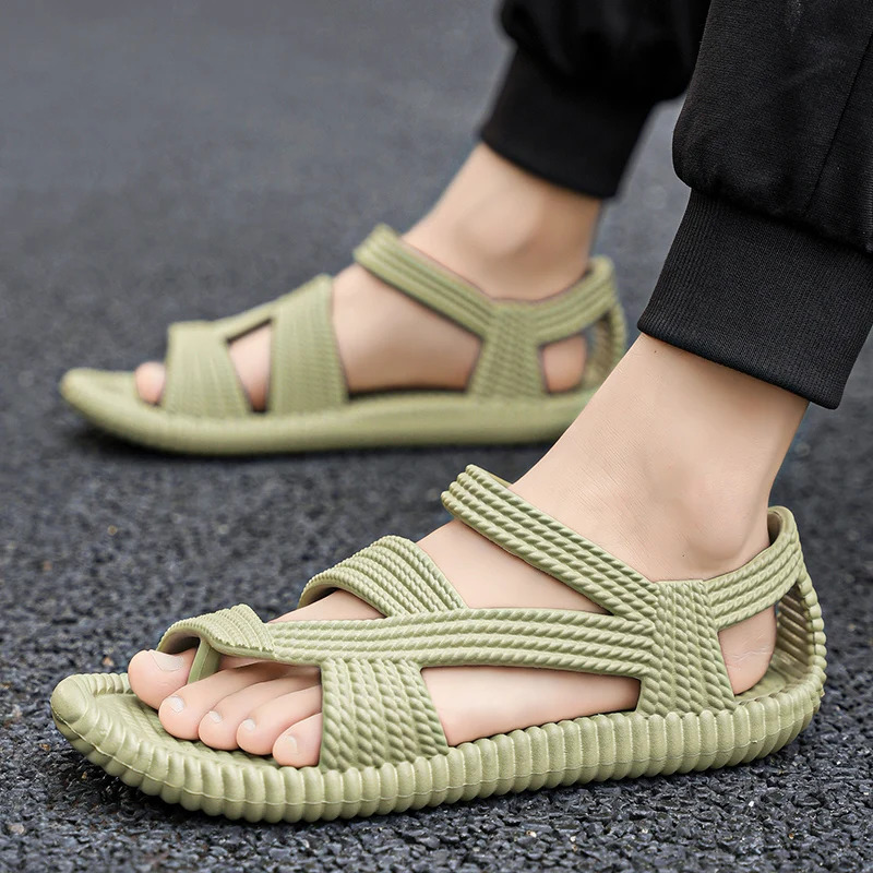 Summer High Quality Mens Sandals Retro Roman Outdoor Couple Comfortable Open Toe Cloud Slide 250420BJ - view 1