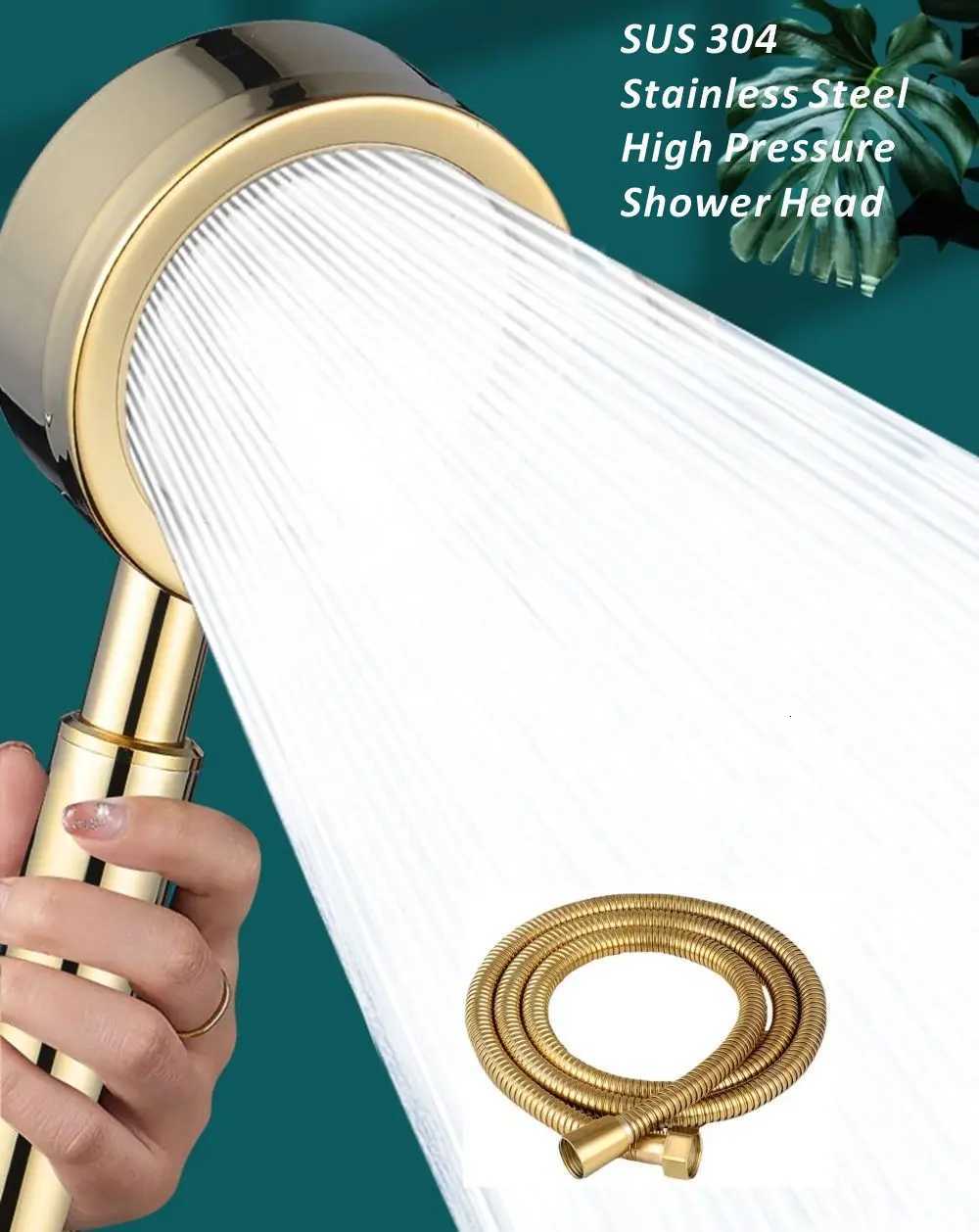 Stainless Steel Shower Head Set 304 Showering And Bathing Handheld High-pressure Shower Head Set For Home Use Bathroom AccessM251120