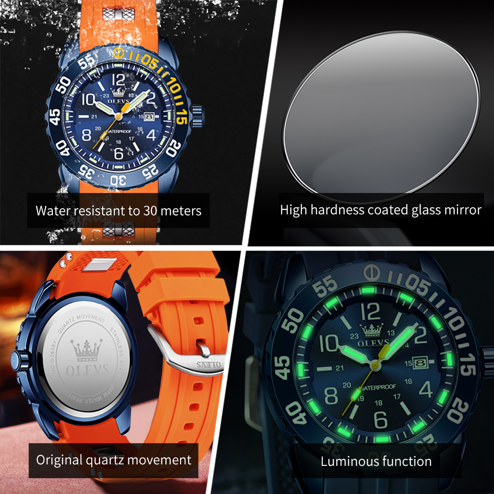 OLEVS Designer Men's Watches Are Particularly Elegant Multi-functional Waterproof Quartz Watches Men's Quartz Luxury Watches, Free Delivery 