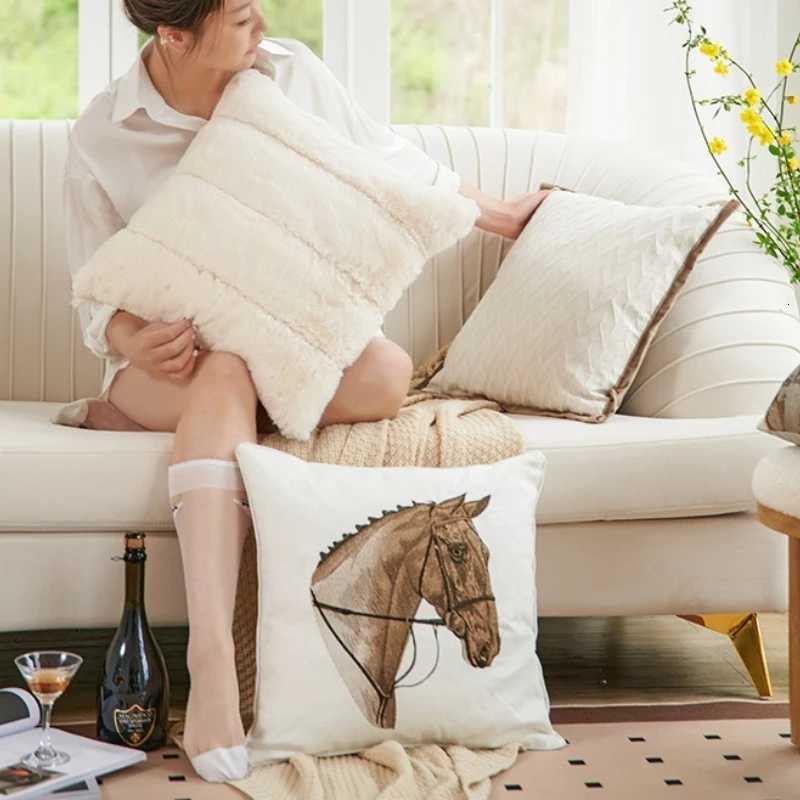 Pillow Case Ivory Cushion Cover Cases 45x45 Geometric High Precision Jaquard for Home Decoration Sofa Luxury Covers Decorative C251120