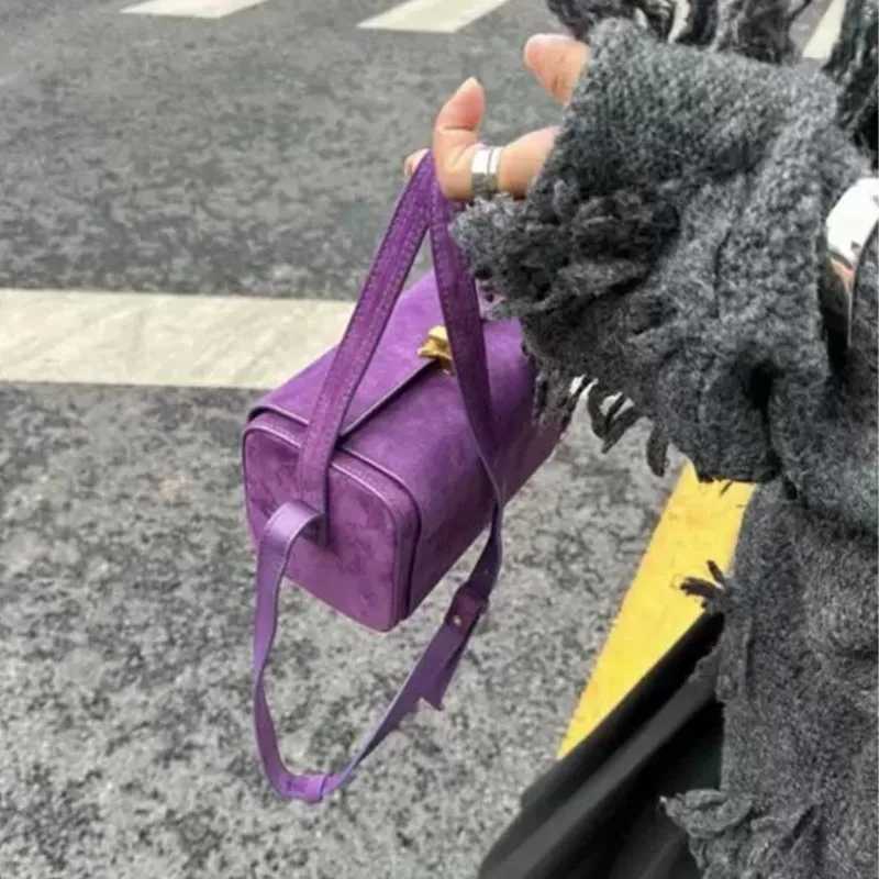 Trendy High Quality Textured Faux Suede Box Shoder Bag French Style Chic Lah Handbag Ladies Shoder Bag Wen Y2K Ahetic Y251120