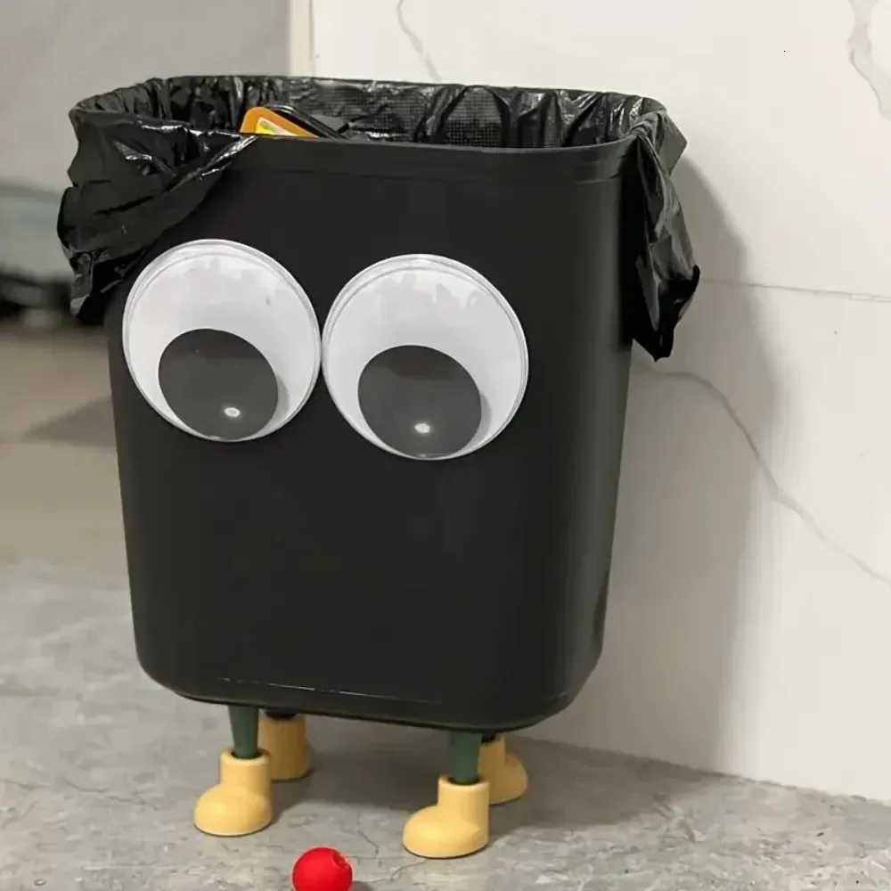 Funny Big Eyes Trash Can with Feet Garbage Bin Home Office Rubbish Bin Bathroom Garbage Container Waste Bucket Kitchen Dustbin C251120