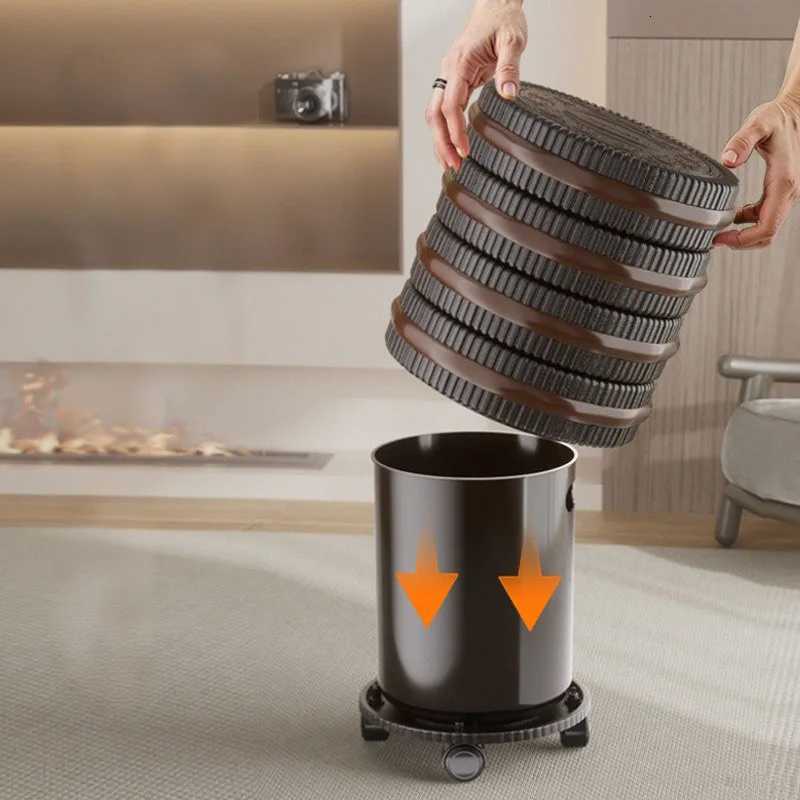 Large Capacity Flip-Top Trash Can Stylish Oreo Design Storage Bin for Living Room Kitchen Bedroom Office Dual Bucket System C251120