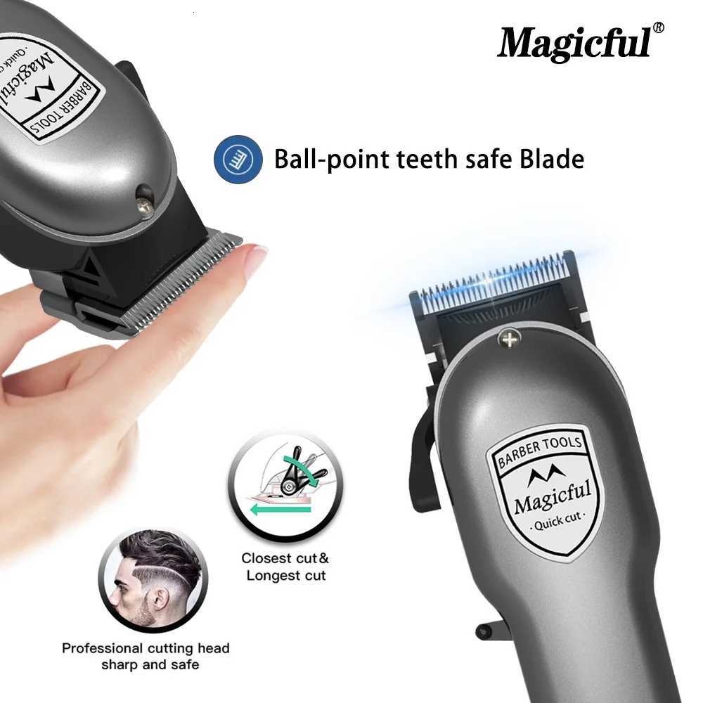Magicful Hair Clipper Hair Trimmer For Men Rechargeable Li-ion Battery Shaving Adjustable Electric Professional Hair ClipperT251120