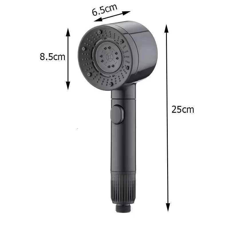 7 Spray Filtered Shower Head High-Pressure Handheld Water Saving Showerhead Fall Resistance Black Faucet Bathroom Shower NozzleM251120