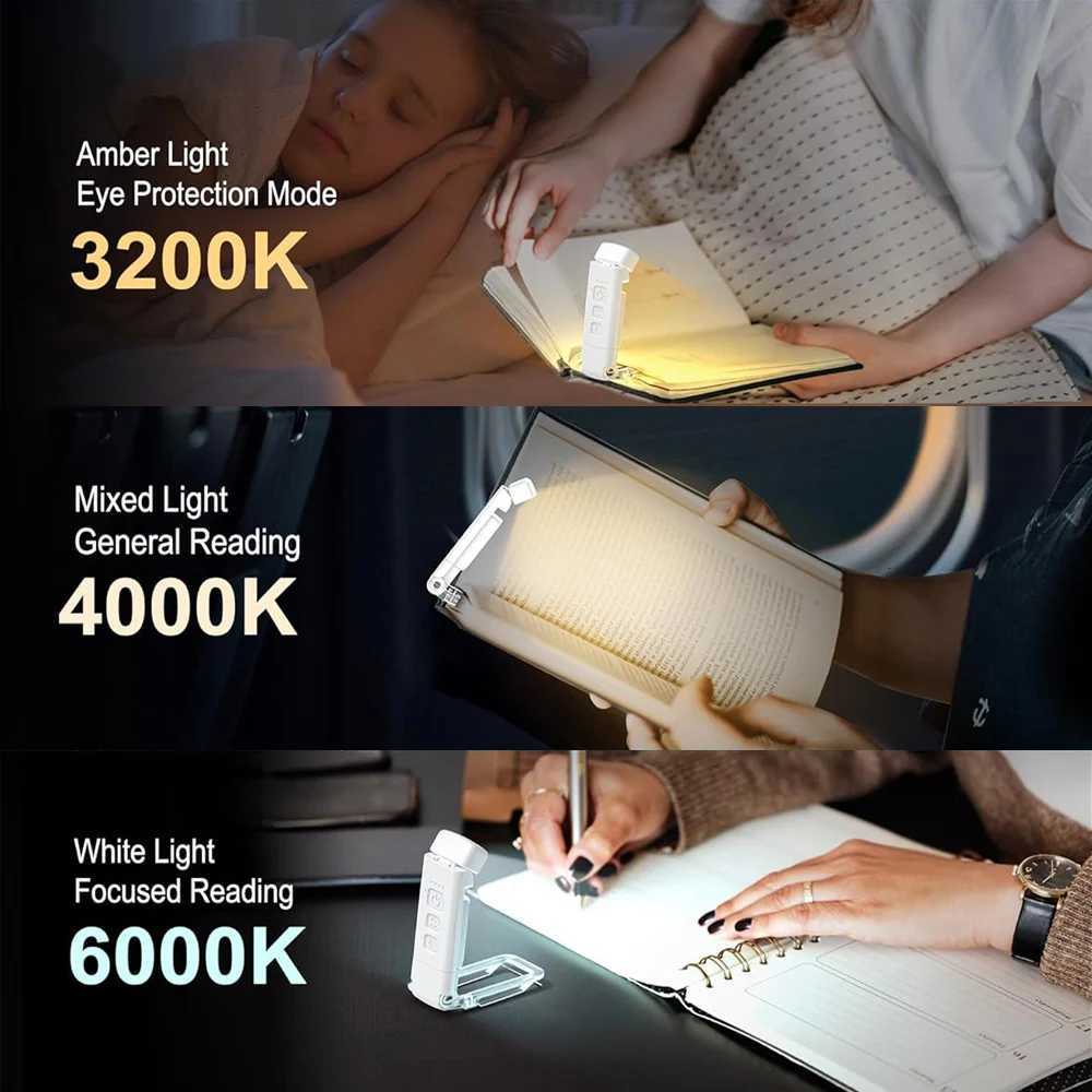 Reading Light Book Lights for Reading in Bed Rechargeable Reading Lamp with 3 Color Mode 5 Brightness for Kids Nighttime Readers M251120
