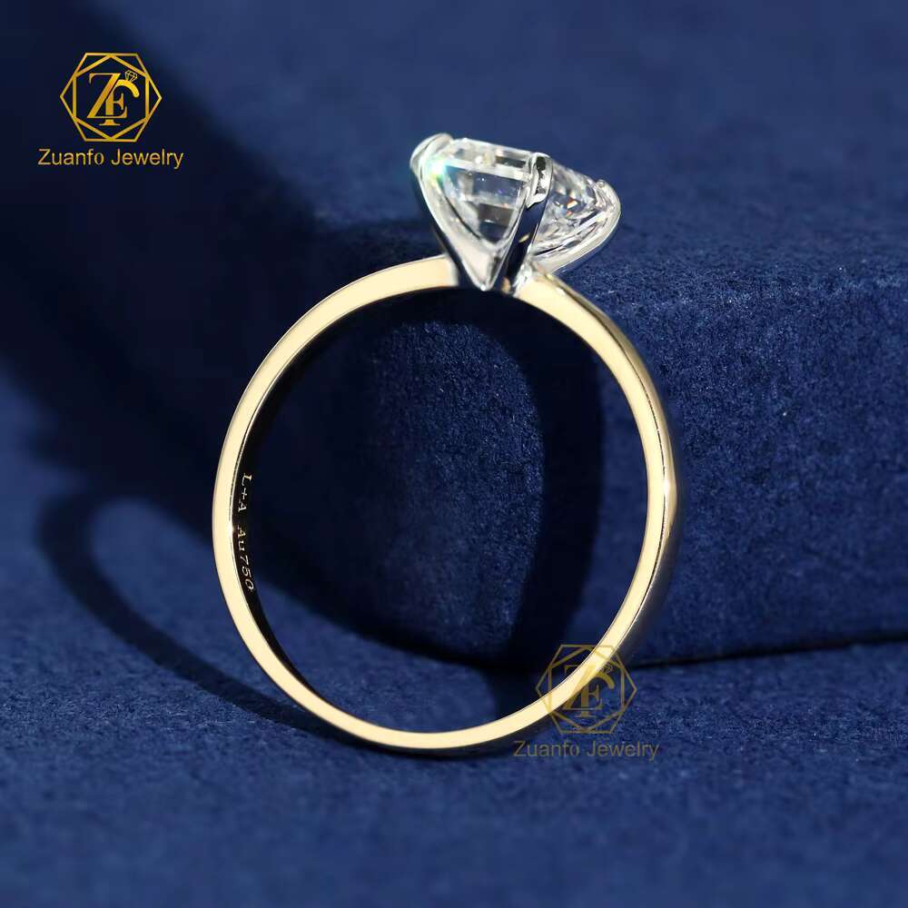 High Quality 14K 18K Gold Solitaire Jewelry IGI Certified CVD D VVS2 1.86CT Emerald Cut Lab Grown Diamond Engagement Ring