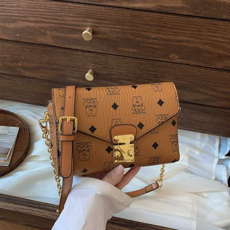 Charm Chain Floral Square Bag Wen Cpact Crossbody Purse Crinkle Texture Museum Date Ready Statement Y251120