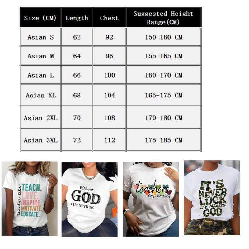 Fashion Round neck T-shirt women's letter printed short-sleeved shirt Letter Print T Shirts White XXL