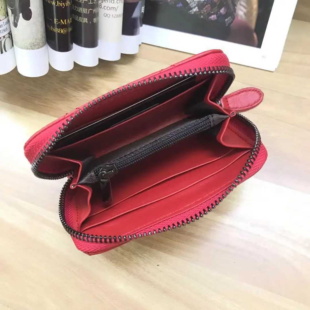 Lady Genuine Lambskin Short Zippy Wallet Designer Style Quilted Leather Coin Purse 5 ColorsW251120