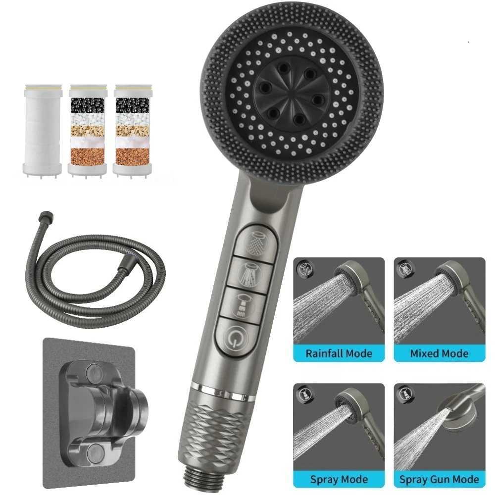 4 Modes Hard Water Filter Shower Head 15 Layers Filtration Water Saving High Pressure Shower Heads15m Hose with Pause SwitchM251120