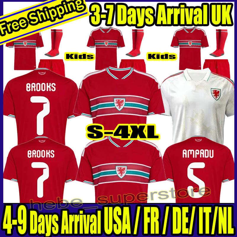 S-4XL 2026 2027 wales soccer jersey 25 26 27 BROOKS WILSON JOHNSON Neco Williams 2026 HOME football shirts men kids full kit home away top quality