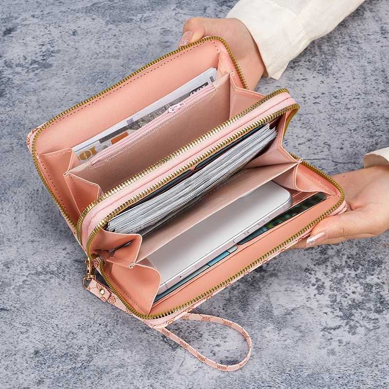 Bag womens new flower long purse clutch bag mobile phone bag coin purse multifunctional card bag zipper purseW251120