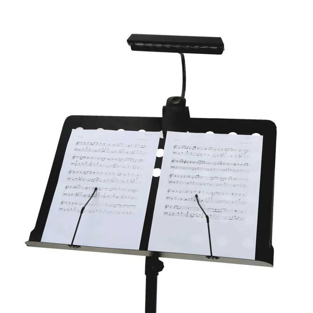 LED Music Stand Light Book Reading Lamp with Flexible Neck Lighting Kit Piano Players Musician Present Supplies M251120